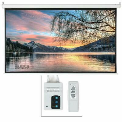 92" Inch 16:9 Hd Electric Motorized Projector Screen Projection Remote Control