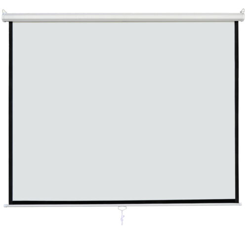 120" Diagonal Dimension 1:1 Pull Down Projection Screen Matte Hd Movie Theater