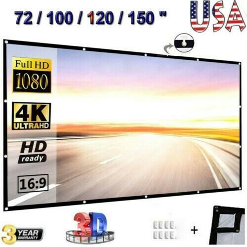 16:9 HD Projector Projection Screen 4K 3D Home Theater Movie Cinema in Outdoor