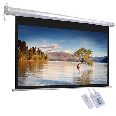 92" 16:9 Electric Auto Projector Screen 80x45 Remote Control Theater Projection