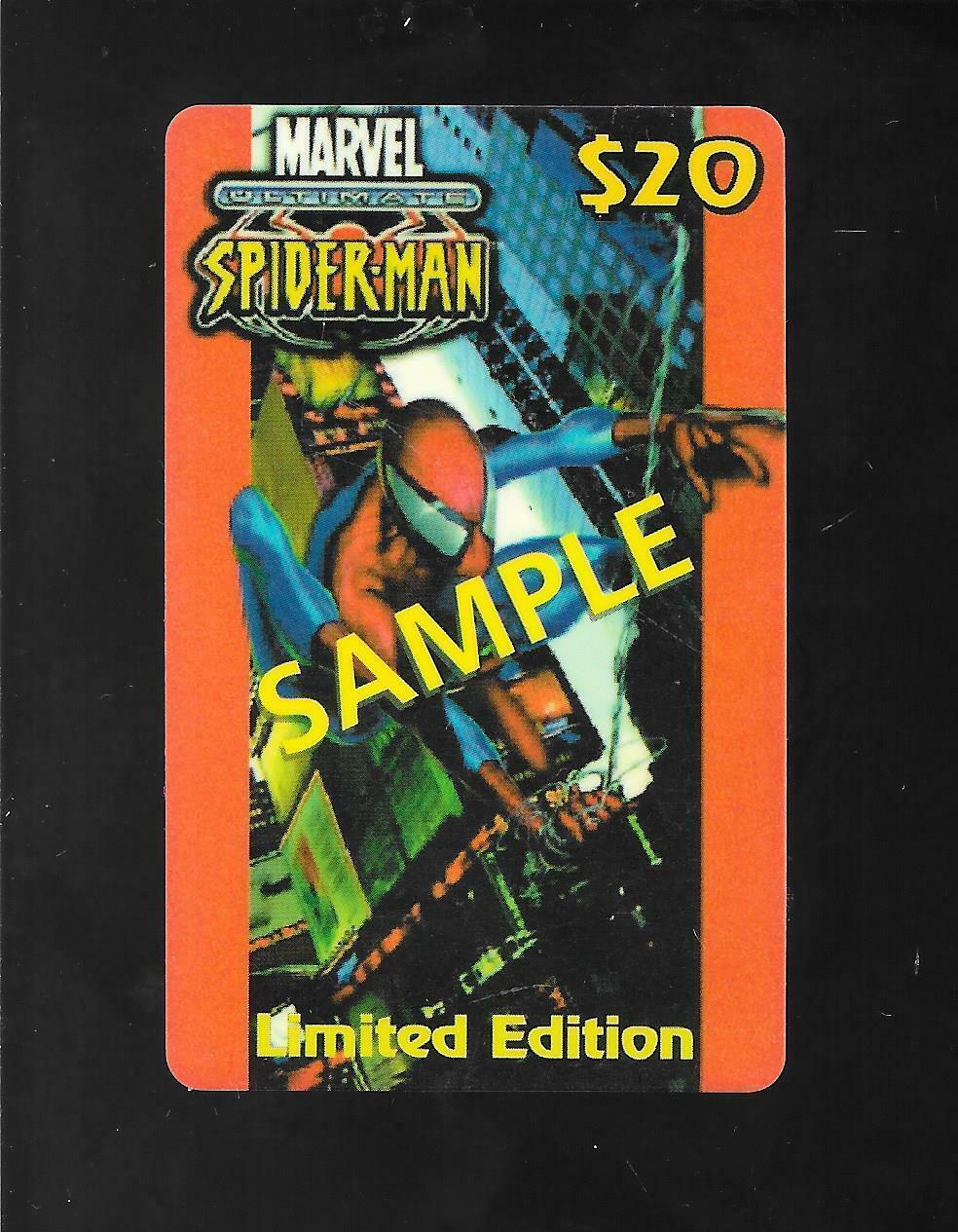 Ultimate Spider-Man Phone Card Limited Edition CallingCards 2002 SAMPLE expired