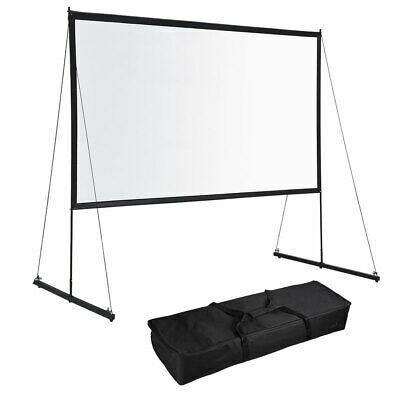 Portable Foldable Projector Screen w/ Stand 16:9 HD Home Theater Outdoor Movies