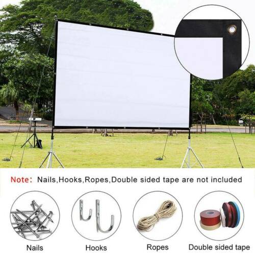 120" Hd 4k Movie Portable 16:9 Projector Film Screen Outdoor Home Cinema Theater