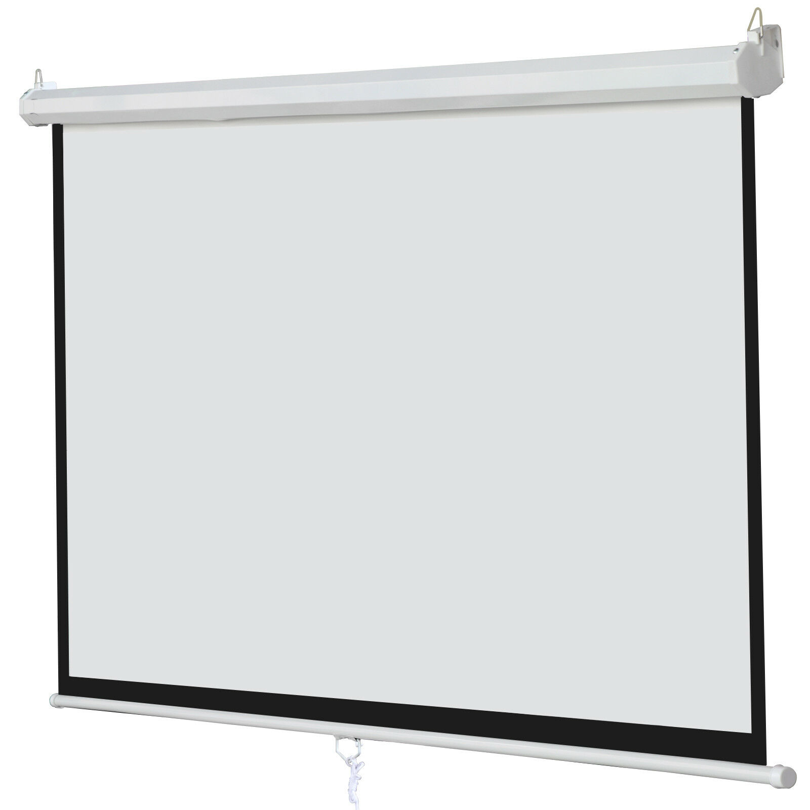 100 Inch Manual 16:9 Pull Down Projector Projection Screen Home Theater Movie