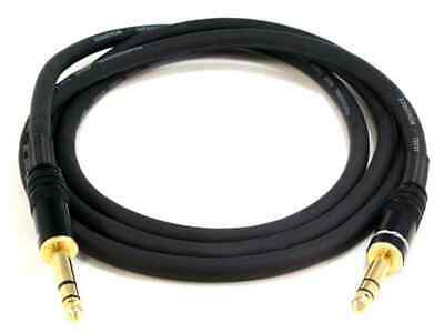 Monoprice 1/4 Inch (TRS) Male to Male Cable Cord 6ft Black 16AWG (Gold Plated)
