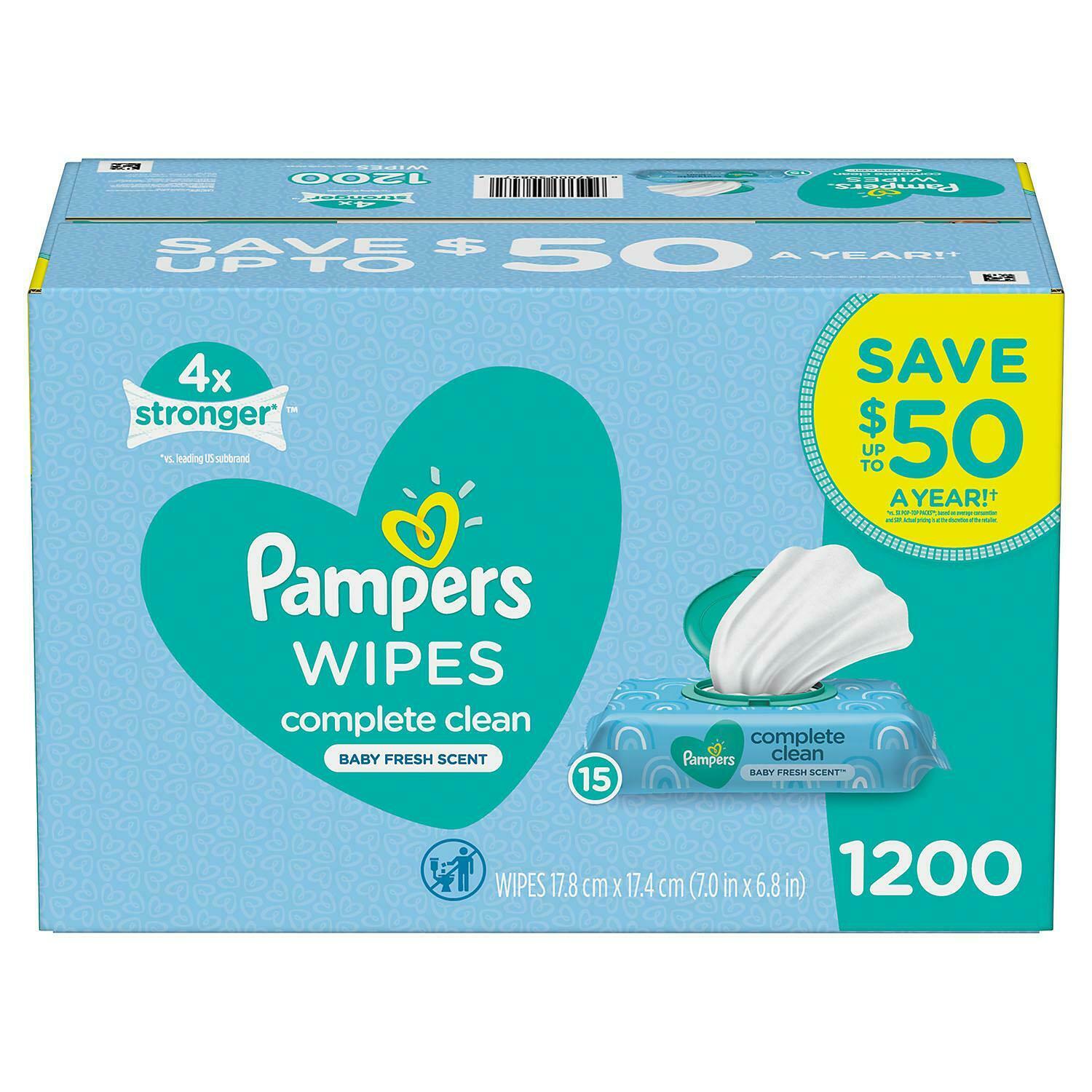 Pampers Scented Baby Wipes, Complete Clean (1200 Ct.)