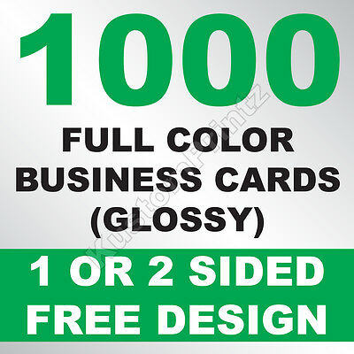 1000 Custom Full Color Business Cards | 16pt | Glossy Uv Finish | Free Design