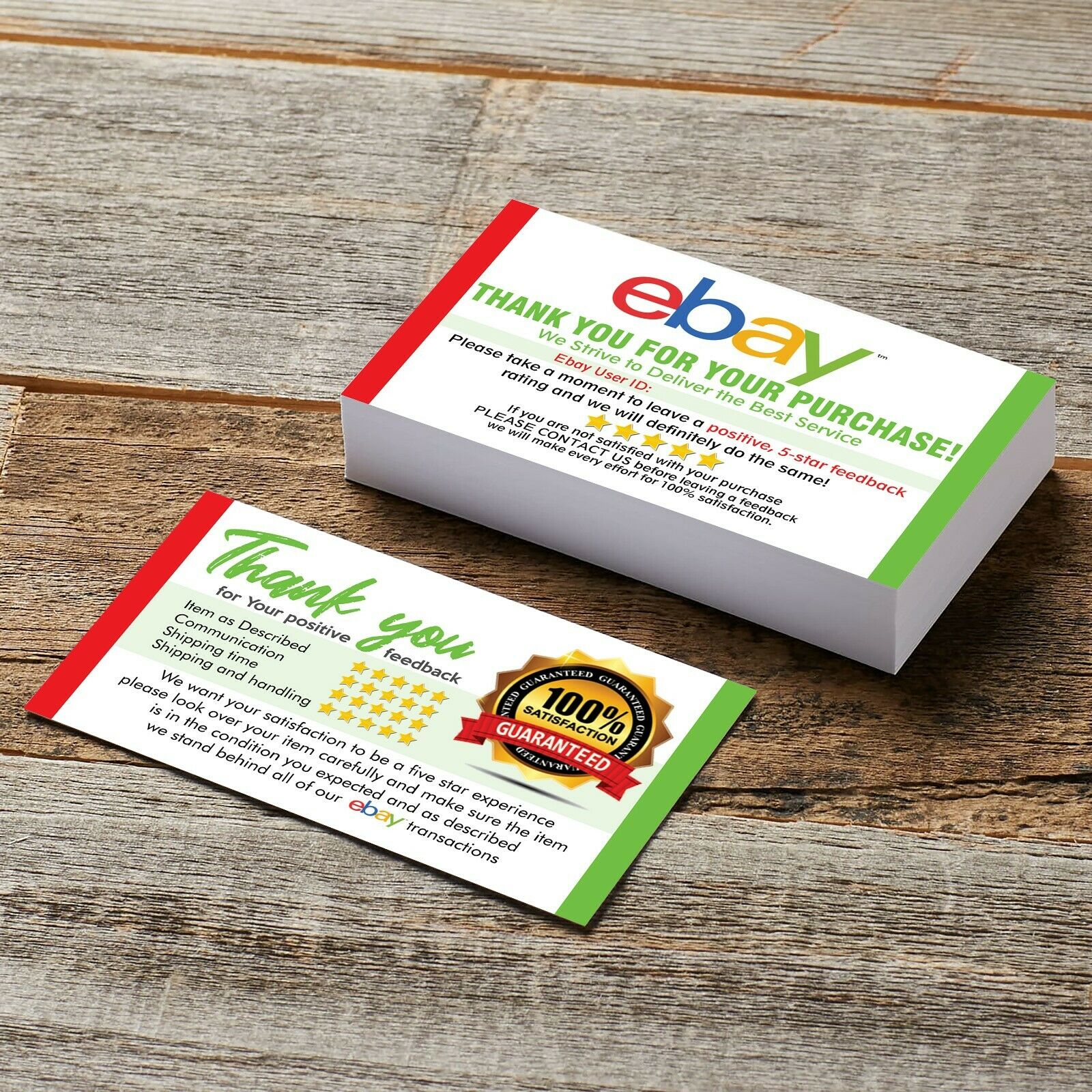 100 Thank You business card for Ebay Seller / ebay ID writable