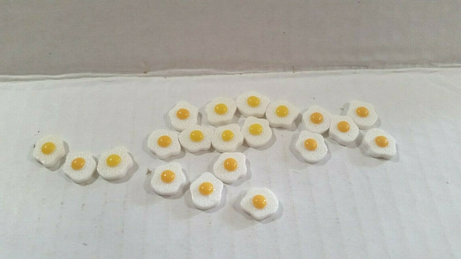 Dollhouse Kitchen Miniature Food Fried Eggs 20 Total