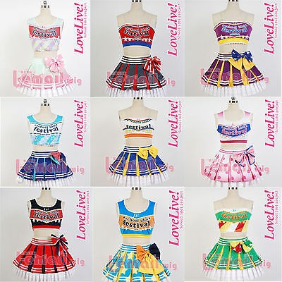 Lovelive! Love Live! School Idol Project Cheerleade Cosplay Costume Dress  XS-XL