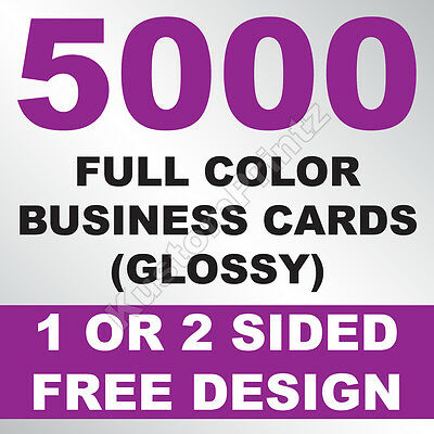 5000 CUSTOM FULL COLOR BUSINESS CARDS | 16PT | GLOSSY UV FINISH | FREE DESIGN