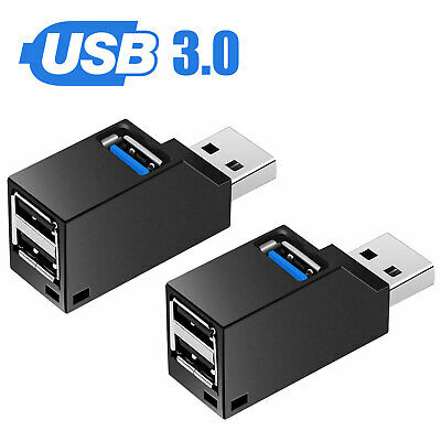 2 Pcs 3 Port USB 3.0 Hub Portable High Speed Splitter Box For PC Notebook Laptop