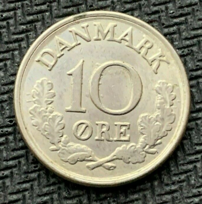 1965 Denmark 10 Ore Coin     #B1243