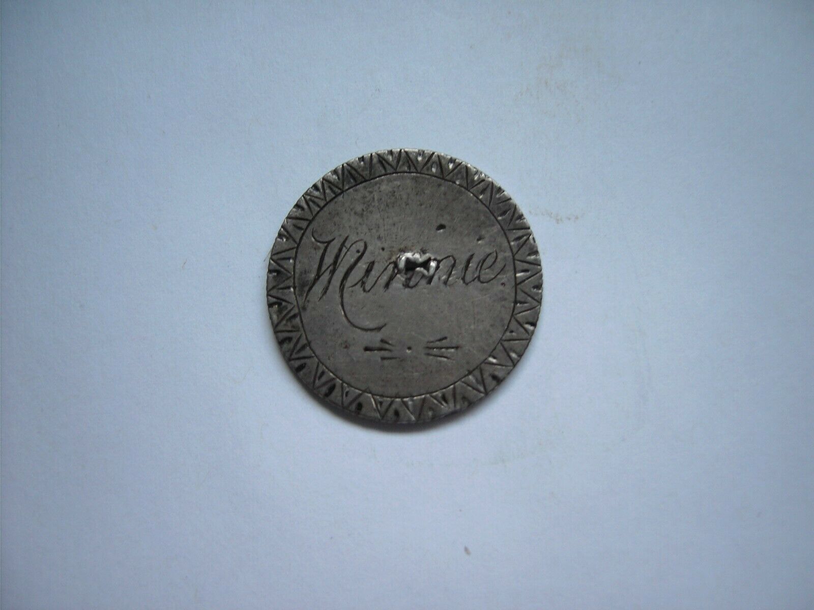 1870's Canada Love Token " Minnie" On A 25 Cents Silver Coin