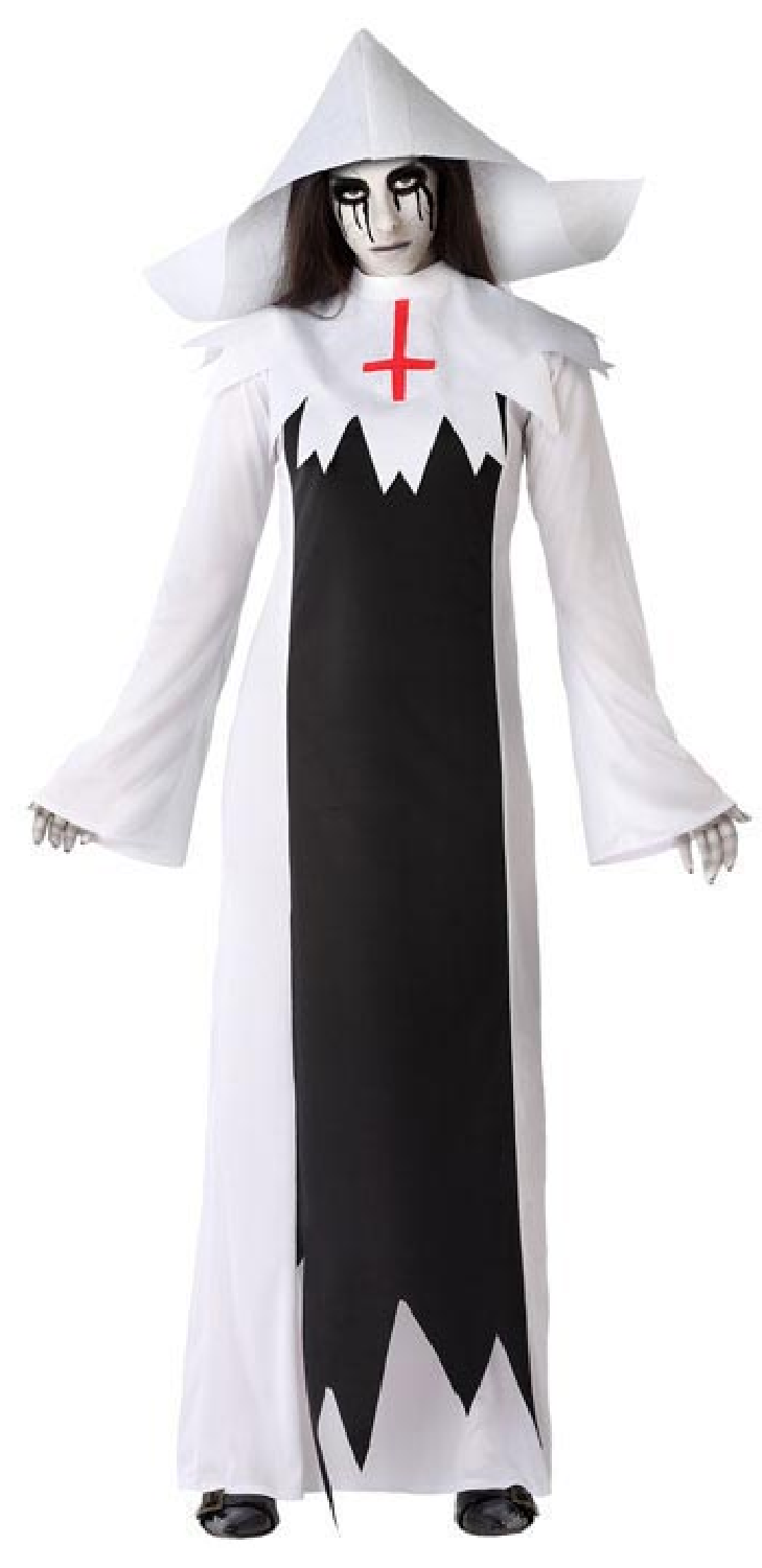 Ladies Scary Horror Ghost Nun Religious Halloween Fancy Dress Costume UK 8-18